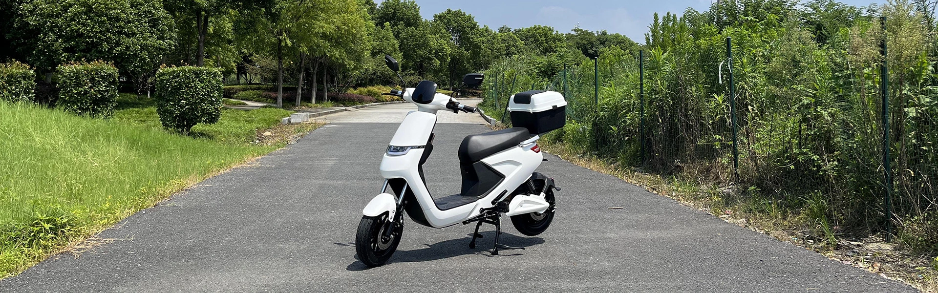 Electric Moped Scooter with Pedals - Motorcycle Style