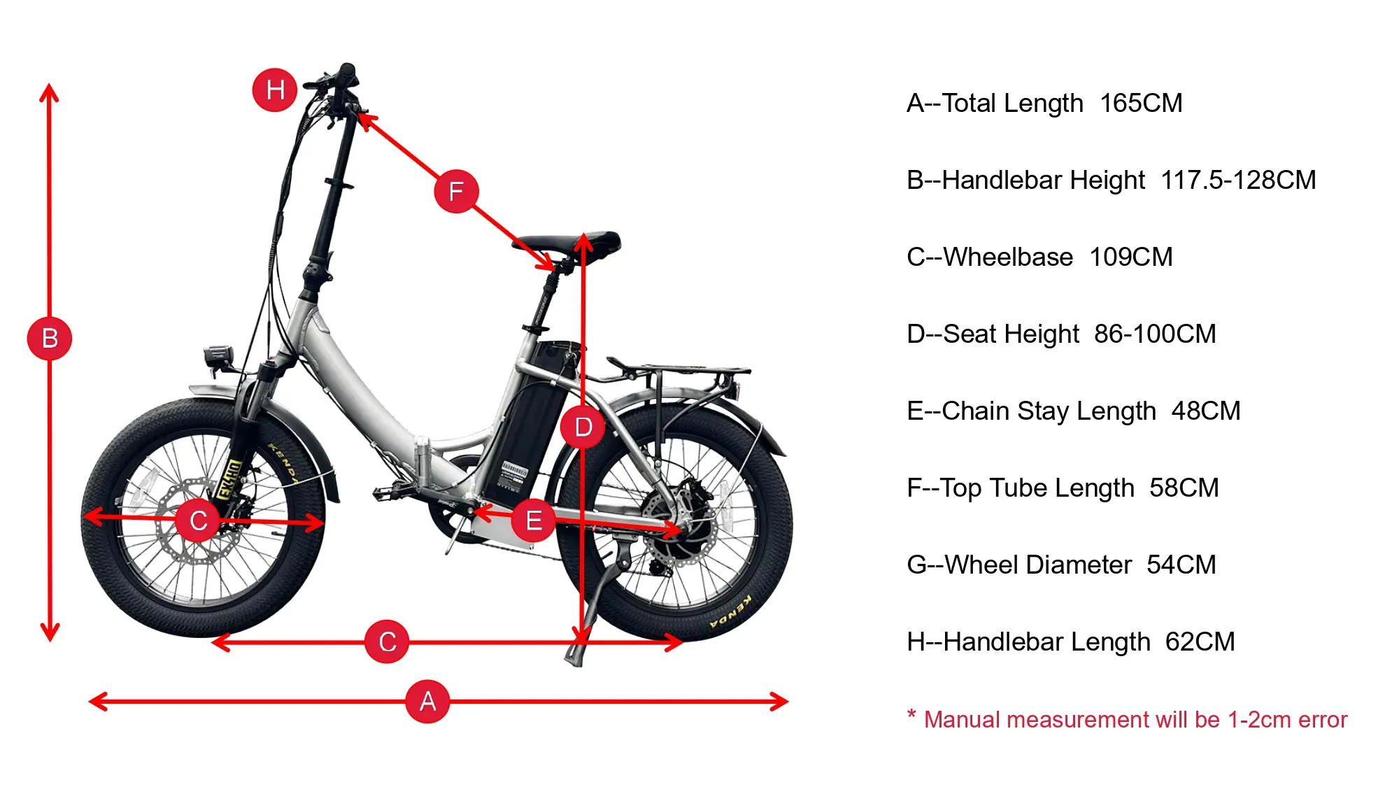 Géométrie du vélo électrique pliant