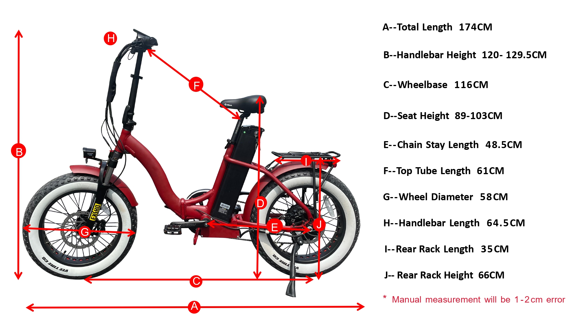 Géométrie de vélo électrique 52v