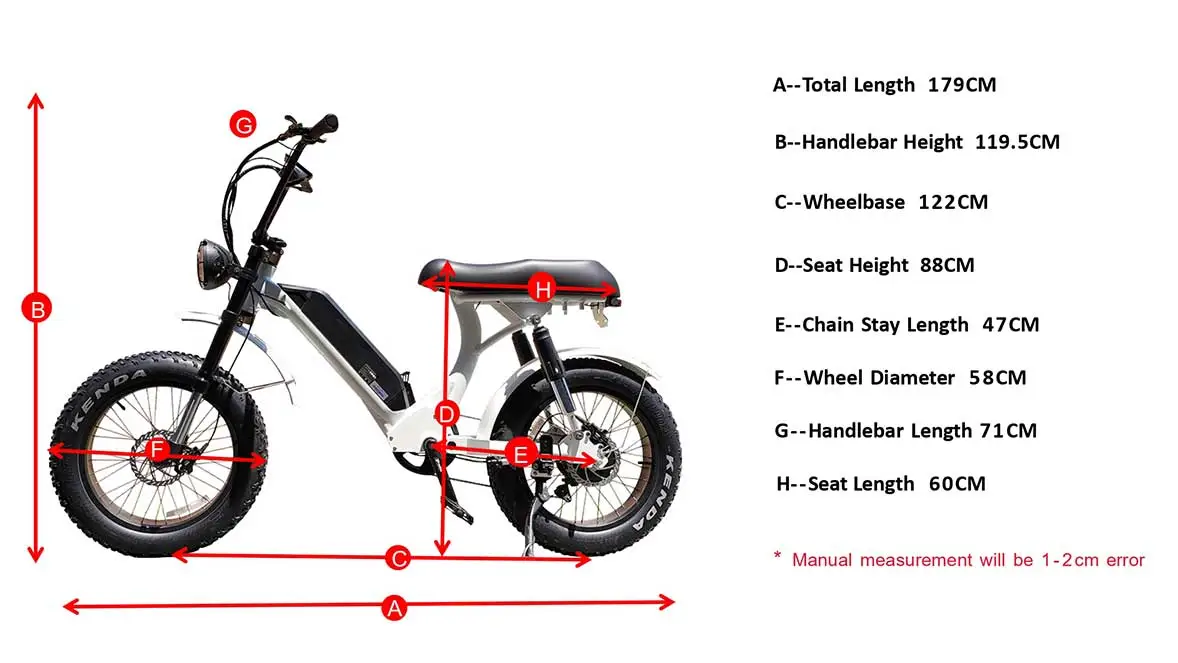 Géométrie de l'étape à travers le pneu de graisse vélo électrique