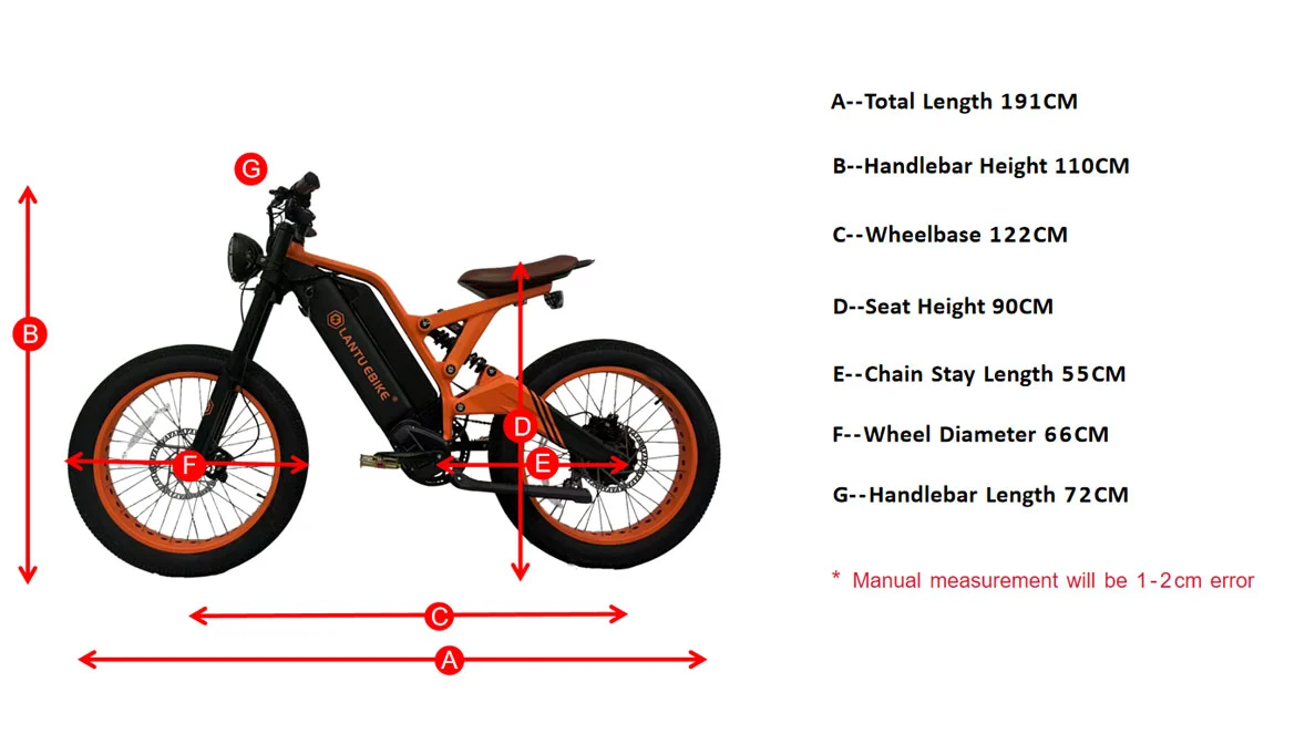 Géométrie du vélo de saleté électrique