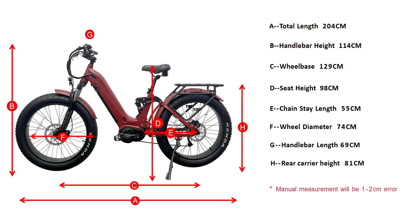 Géométrie de la moyenne étape d'entraînement à travers Ebike